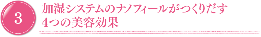 加湿システムのナノフィールがつくりだす4つの美容効果